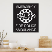 Poster Appel d'urgence 999 (Cuisine)