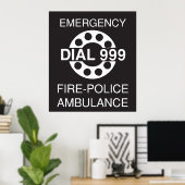 Poster Appel d'urgence 999 (Bureau à domicile)