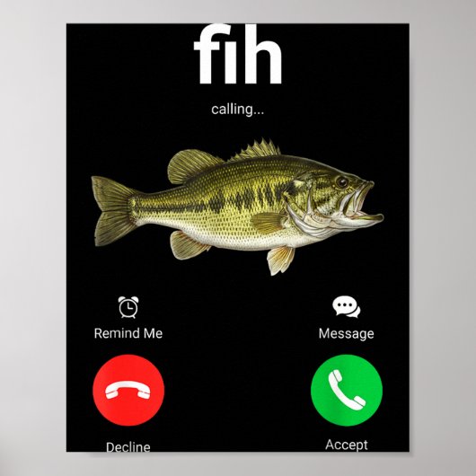 Poster Appel Fih Déclin Accepter Appel Téléphonique Drôle (Devant)