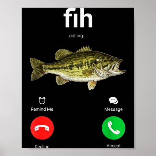Poster Appel Fih Déclin Accepter Appel Téléphonique Drôle (Devant)