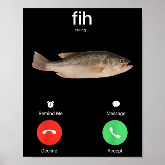 Poster Appel Fih Me Rappeler Message Refuser Accepter Tél (Devant)