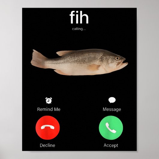 Poster Appel Fih Me Rappeler Message Refuser Accepter Tél (Devant)