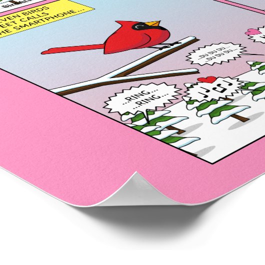 Poster Appels de accouplement d'oiseaux modernes comique (Coin)