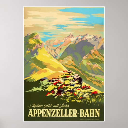 Poster Appenzeller Bahn Swiss Appenzell Chemins de fer (Devant)
