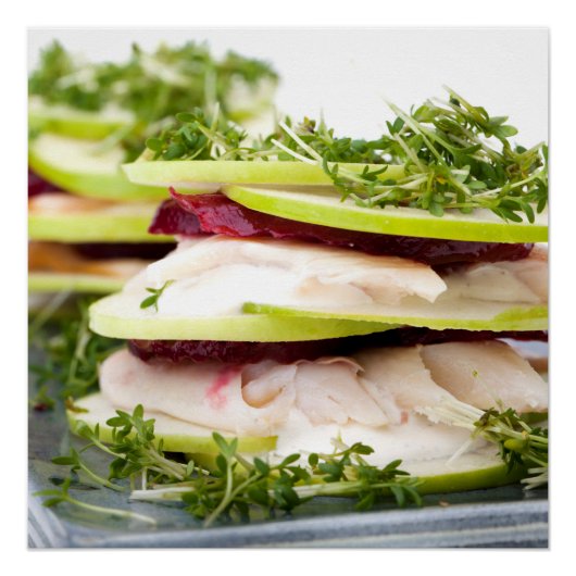 Poster Apple and trout appetizer (Devant)