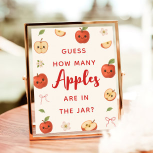 Poster Apple de mon Baby shower oculaire Devine combien d