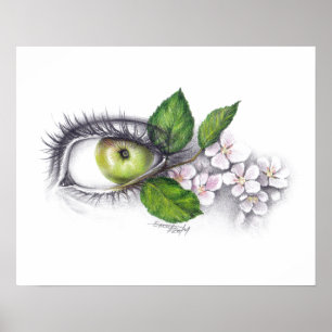 Poster Apple de mon oeil L'art du dessin surréaliste