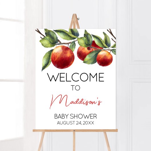Poster Apple de notre Baby shower oeil Bienvenue