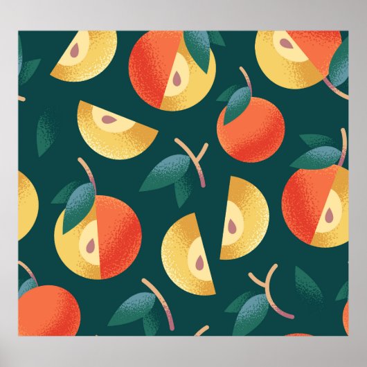 Poster Apple Delight : Vert Foncé Sans Couleur. (Devant)
