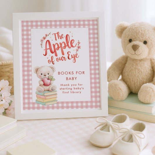 Poster Apple of Eye Books for Baby En vichy Baby shower