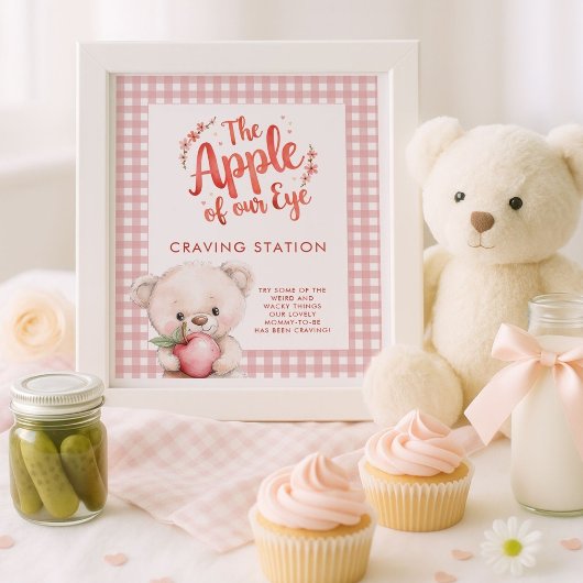 Poster Apple of Eye En vichy Baby shower Craving Station
