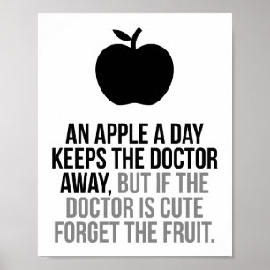 Poster Apple par jour garde le docteur Away
