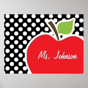 Poster Apple sur les Pois noirs et blancs