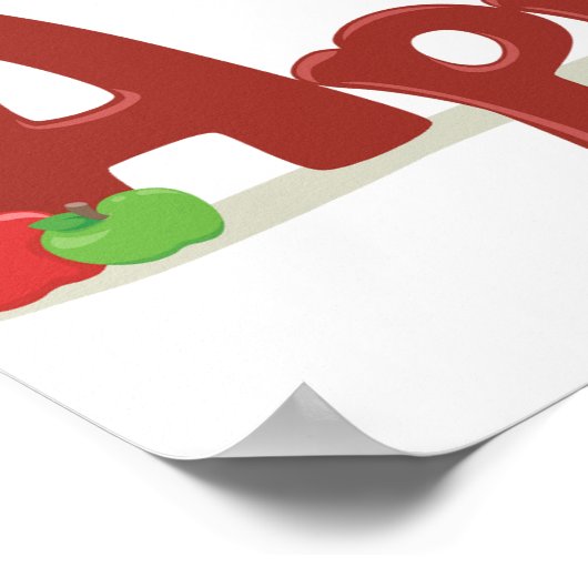 Poster Apple Word Art avec des pommes rouges et vertes (Coin)
