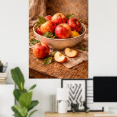 Poster Apples in Rustic Bowl a Classic Still Life (Bureau à domicile)