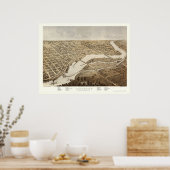 Poster Appleton, WI Panoramic Map - 1867 (Cuisine)