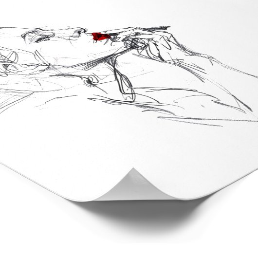 Poster Application du rouge à lèvres (Coin)