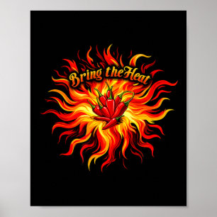 Poster Apporter la chaleur piment chili flamme nourriture