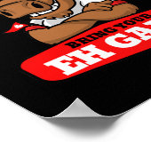 Poster Apportez votre Eh Jeu Drapeau Canadien Moose Canad (Coin)