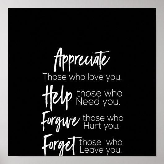 Poster appreciate help forget those who loou (Devant)