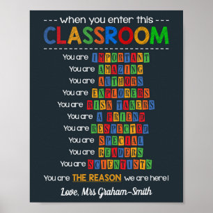 Poster Appréciation de l'enseignant Motivation cadeau cla