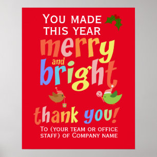Poster Appréciation du Merci des employés de Noël