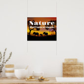 Poster Apprécier la nature et les éléphants (Cuisine)