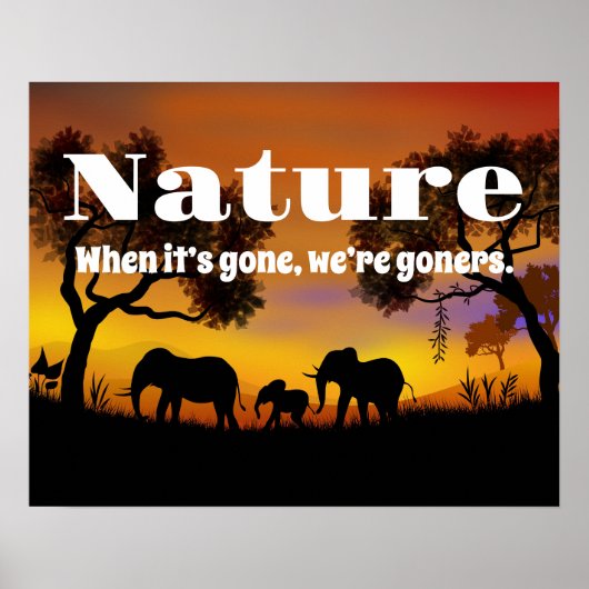Poster Apprécier la nature et les éléphants (Devant)