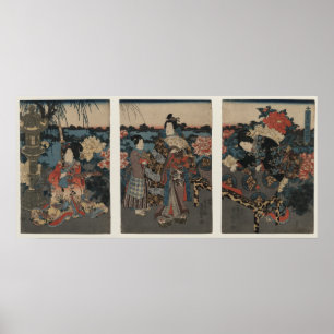 Poster Apprécier un jardin des pivoines