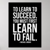 Poster Apprendre À Échouer À Réussir - Hustle, Gym, Succè (Devant)