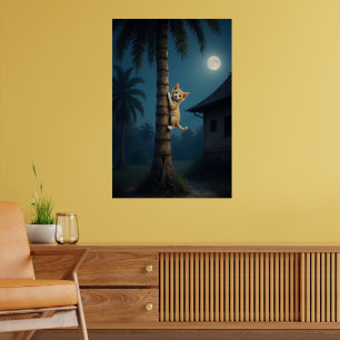 Poster Apprendre à grimper – Un moment mignon avec un cha