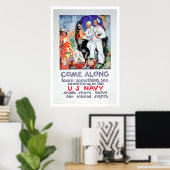 Poster Apprendre et voir quelque chose dans la Marine (US (Bureau à domicile)
