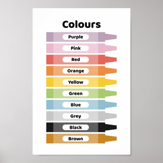 Poster Apprendre les couleurs (Devant)