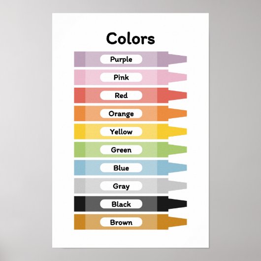 Poster Apprendre les couleurs (Devant)