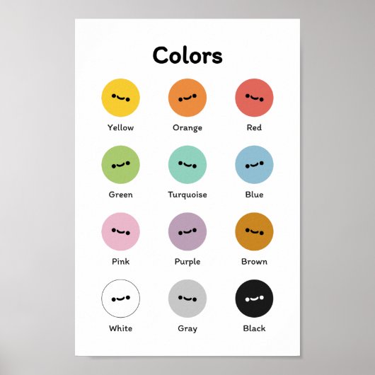 Poster Apprendre les couleurs (Devant)
