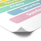 Poster Apprendre les jours de la semaine (Coin)