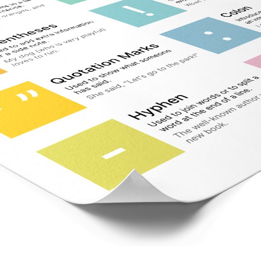 Poster Apprendre les ponctuations (Coin)