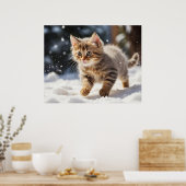 Poster *~* Apprendre sur le Kitty de neige 5:4 Kitten Cat (Cuisine)