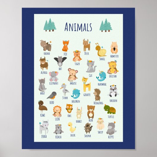 Poster Apprendre sur les animaux Éducation scolaire Appre (Devant)