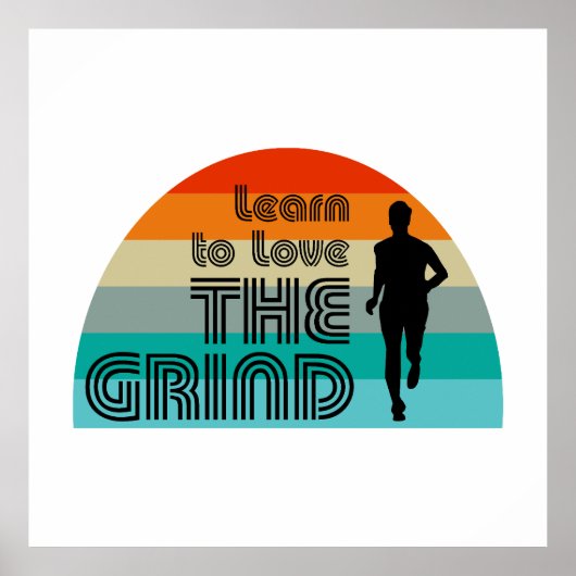 Poster Apprenez À Aimer Le Grind Running Retro (Devant)