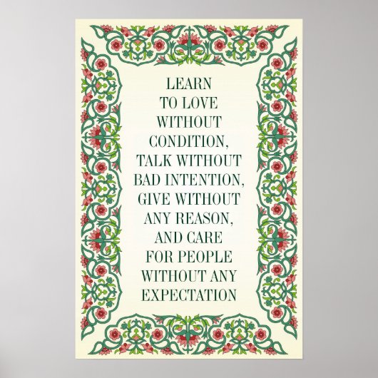 POSTER APPRENEZ À AIMER SANS CONDITION, PARLEZ SANS MAUVA (Devant)