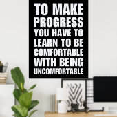 Poster Apprenez À Être À L'Aise Avec L'Inconfort (Bureau à domicile)