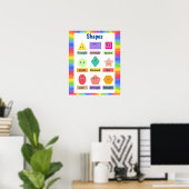 Poster Apprenez-en plus sur les formes pour enfants (Bureau à domicile)