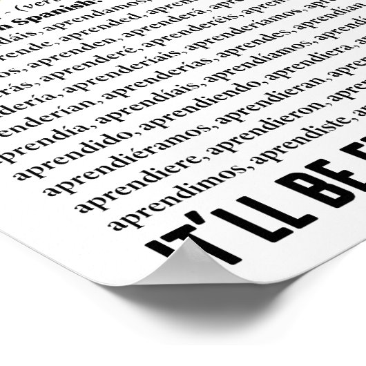 Poster Apprenez l'espagnol Ce sera amusant Ils disent drô (Coin)