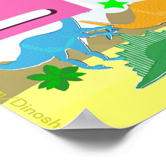 Poster Apprenez vos ABC avec les dinosaures en lisant les (Coin)