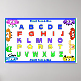 POSTER APPRENEZ VOS ABC AVEC PLANET PEEK-A-BOO