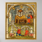 Poster Apprentis en laboratoire médiéval (Devant)