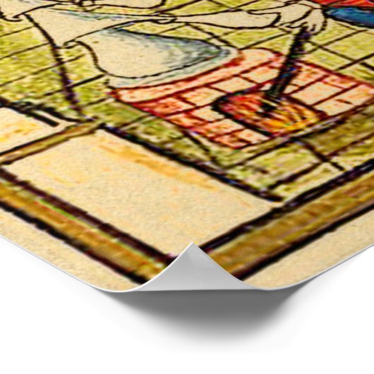 Poster Apprentis en laboratoire médiéval (Coin)