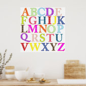 Poster Apprentissage de l'alphabet Poka Dot (Cuisine)