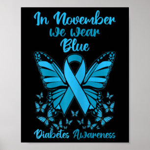 Poster Appui au diabète Novembre Blue Diabète Sensibilisa